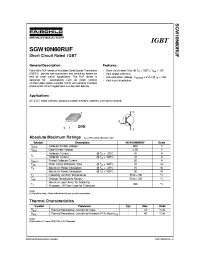 Datasheet SGW10N60RUF manufacturer Fairchild