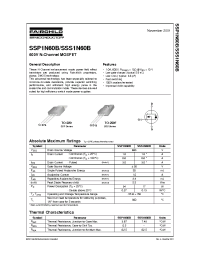 Datasheet SSS1N60B manufacturer Fairchild