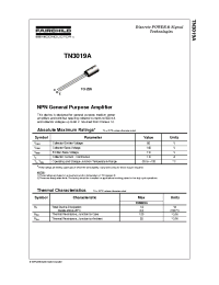 Datasheet TN3019A manufacturer Fairchild