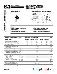 Datasheet FBR10100 manufacturer FCI