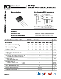 Datasheet KBU400...410 manufacturer FCI