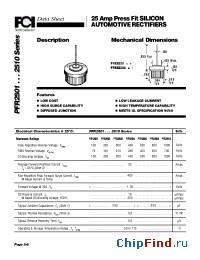 Datasheet PFR2502 manufacturer FCI