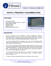 Datasheet DR045 manufacturer Filtronic