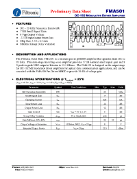 Datasheet FMA501 manufacturer Filtronic