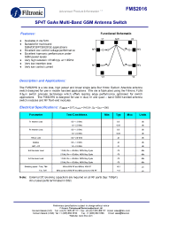 Datasheet FMS2016 manufacturer Filtronic