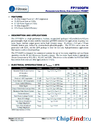 Datasheet FP750QFN-1 manufacturer Filtronic