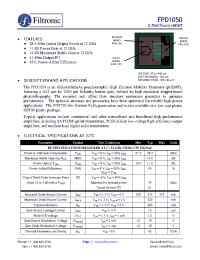 Datasheet FPD1050 manufacturer Filtronic