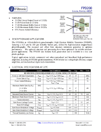 Datasheet FPD200 manufacturer Filtronic