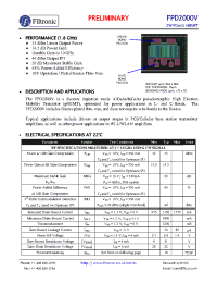 Datasheet FPD2000V manufacturer Filtronic