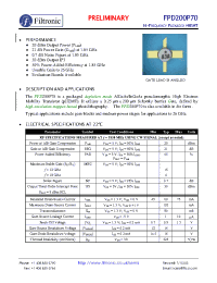 Datasheet FPD200P70 manufacturer Filtronic