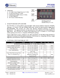 Datasheet FPD3000 manufacturer Filtronic