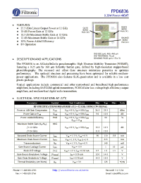 Datasheet FPD6836 manufacturer Filtronic