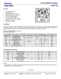 Datasheet LMA110 manufacturer Filtronic