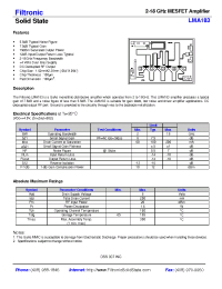 Datasheet LMA183 manufacturer Filtronic