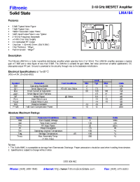 Datasheet LMA184 manufacturer Filtronic