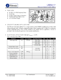 Datasheet LMA417 manufacturer Filtronic