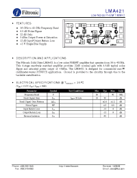 Datasheet LMA421 manufacturer Filtronic