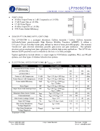 Datasheet LP750SOT89 manufacturer Filtronic