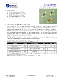 Datasheet LPS200P70 manufacturer Filtronic