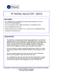 Datasheet QA014 manufacturer Filtronic