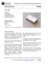 Datasheet RR009 manufacturer Filtronic