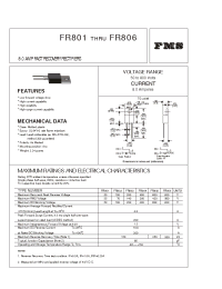 Datasheet FR801 manufacturer Formosa
