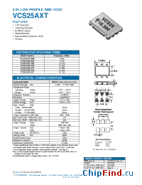 Datasheet VCS25AXT-0496 manufacturer Fox Electronics