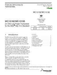 Datasheet MC13193 manufacturer Freescale