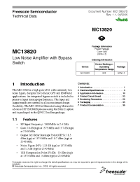 Datasheet MC13820 manufacturer Freescale