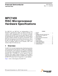 Datasheet MC7445ARX733LF manufacturer Freescale