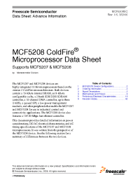 Datasheet MCF5207 manufacturer Freescale