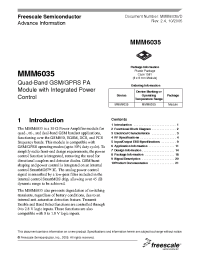 Datasheet MMM6035 производства Freescale