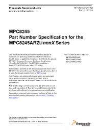 Datasheet MPC8245 manufacturer Freescale