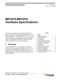 Datasheet MPC870 manufacturer Freescale