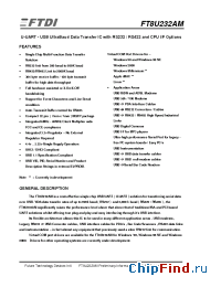 Datasheet FT8U232AM manufacturer FTDI Chip