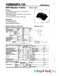Datasheet 1MBI600PX-120-031 manufacturer Fuji