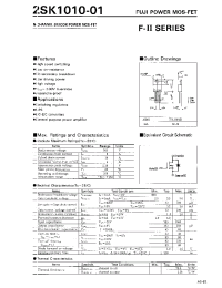 Datasheet 2SK1010-01 manufacturer Fuji