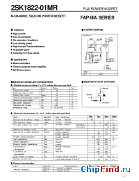 Datasheet 2SK1822-01MR manufacturer Fuji