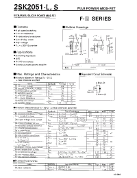 Datasheet 2SK2051-L manufacturer Fuji