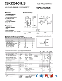 Datasheet 2SK2254-01LS manufacturer Fuji