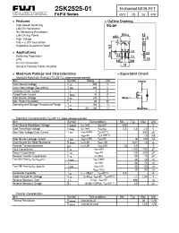 Datasheet 2SK2525-01 manufacturer Fuji