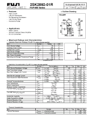 Datasheet 2SK2892-01R manufacturer Fuji
