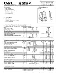 Datasheet 2SK2893-01 manufacturer Fuji