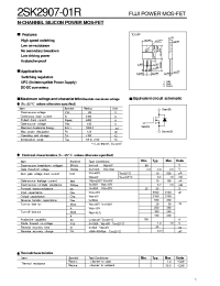 Datasheet 2SK2907-01R manufacturer Fuji