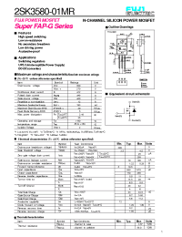 Datasheet 2SK3580-01MR manufacturer Fuji