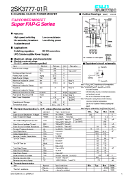 Datasheet 2SK3777-01R manufacturer Fuji