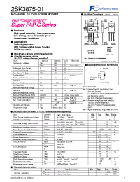 Datasheet 2SK3875-01 manufacturer Fuji