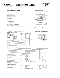 Datasheet 6MBI20L-060 manufacturer Fuji