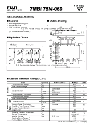 Datasheet 7MBI75N-060 manufacturer Fuji