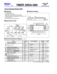 Datasheet 7MBR50SA-060 manufacturer Fuji